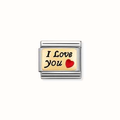 Nomination Composable Classic PLATES Steel Enamel And 18k Gold I Love You 030284/55