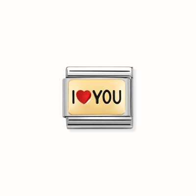 Nomination Composable Classic PLATES Steel Enamel And 18k Gold I HEART You 030284/52