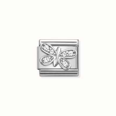 Nomination Composable CL SYMBOLS Steel Cubic Zirconia And Silver 925 WHITE Butterfly 330304/35