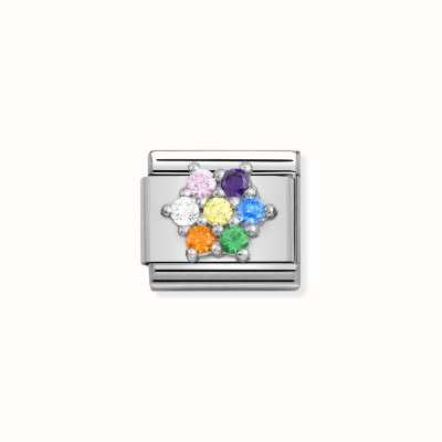 Nomination Composable CL SYMBOLS Steel Cz And Silver 925 RICH RAINBOW Flower 330322/05