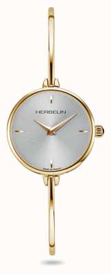 Michel Herbelin Fil Women's Silver Dial Gold PVD Plated Bangle Watch 17206/BP11