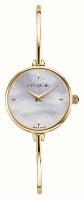 Herbelin Fil Women's Mother of Peal Gold PVD Bangle Watch 17206BP19