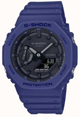 Casio G-Shock Octagon Series | Blue Resin Strap | Black Dial GA-2100-2AER