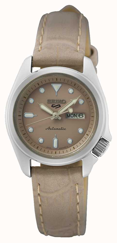 Seiko 5 Sport | Compact | Beige Dial | Beige Leather Strap | Automatic  Watch SRE005K1 - First Class Watches™