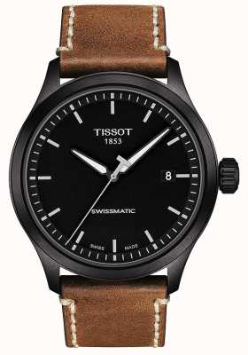 Tissot Mens XL Swissmatic Black Dial Beige Leather Strap T1164073605101