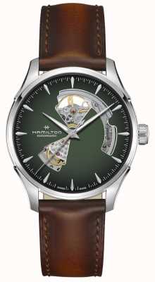 Hamilton Jazzmaster |  Open Heart Automatic | Green Dial | Brown Leather Strap H32675560