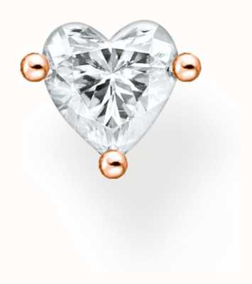 Thomas Sabo Rose Gold Plated Single Stud Earring Heart Shaped Crystal H2234-416-14