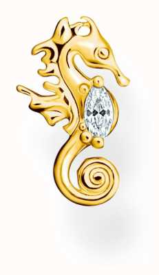 Thomas Sabo Gold Plated Crystal Set Seahorse Single Stud Earring H2236-414-14