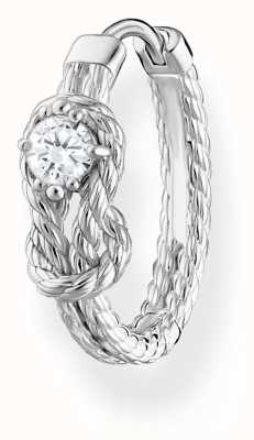 Thomas Sabo Sterling Silver Crystal Set Knot Detail Single Hoop Earring CR695-051-14