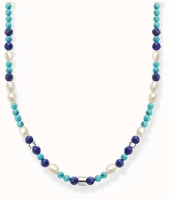 Thomas Sabo Charm Club Blue Bead and Freshwater Pearl Necklace KE2162-775-7-L45V