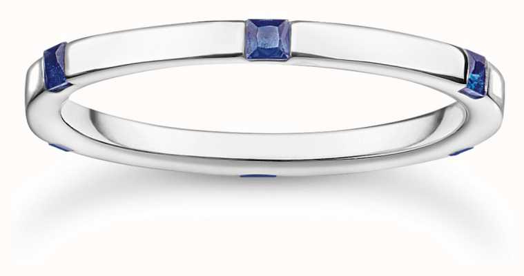 Thomas Sabo Charm Club Charming Blue Stone Ring 58 TR2396-699-32-58