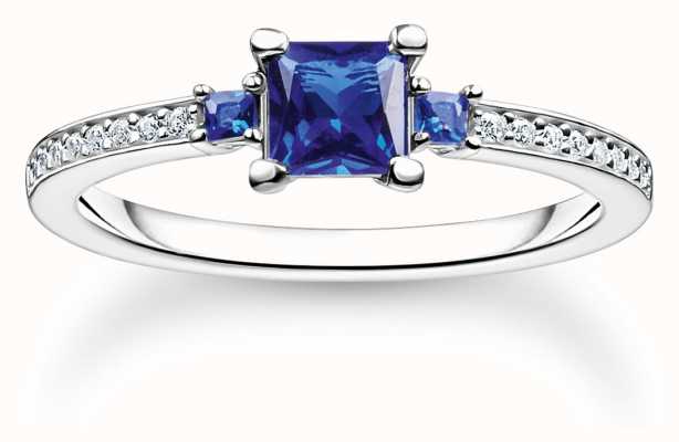 Thomas Sabo Charm Club | Charming Ring | Blue Stones | UK L 1/2 / 52 TR2402-166-32-52