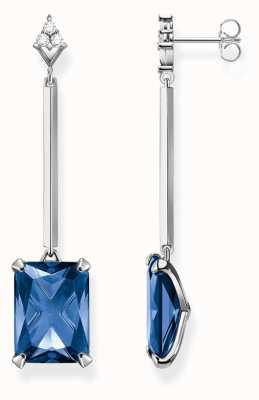 Thomas Sabo Sterling Silver Blue Stone Drop Earrings H2176-166-1