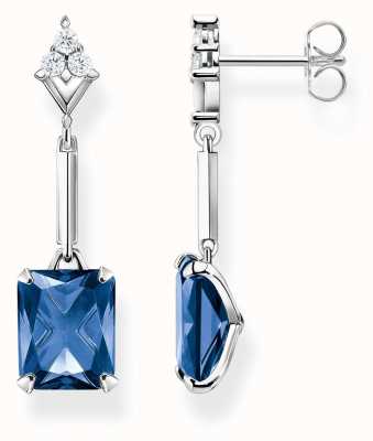 Thomas Sabo Sterling Silver Blue Stone Drop Earring H2177-166-1