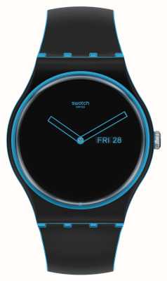 Swatch MINIMAL LINE BLUE Black and Blue Watch SO29S701