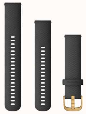 Garmin Quick Release Strap (20mm) Black Silicone / Gold Hardware - Strap Only 010-12932-13