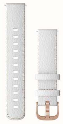 Garmin Quick Release Strap (18mm) White Leather / Rose Gold Hardware - Strap Only 010-12932-0L