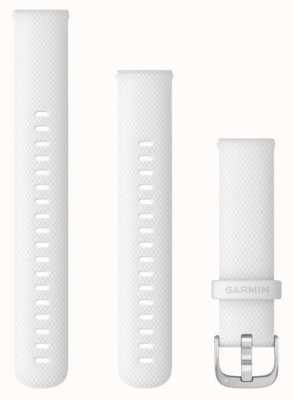 Garmin Quick Release Strap (18mm) White Silicone / Silver Hardware - Strap Only 010-12932-0B