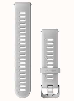 Garmin ForeRunner 55 | Quick Release Strap (20mm) White Silicone / Stainless Steel Hardware - Strap Only 010-11251-9Q