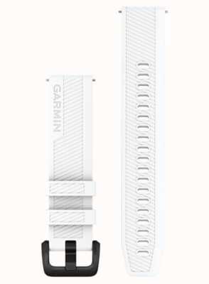 Garmin Quick Release Strap (20mm) White Silicone / Black Stainless Steel Hardware - Strap Only 010-13076-02