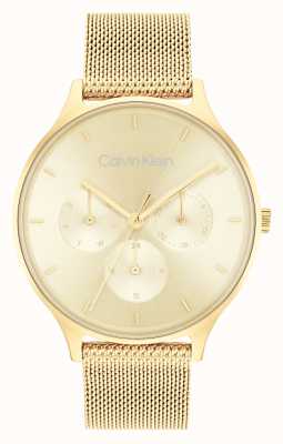 Calvin Klein Multifunction Day and Date Gold Steel Watch 25200103