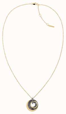Calvin Klein Ladies Gold Tone Stainless Steel Disc Pendant Necklace 35000158