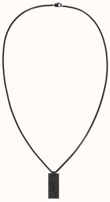Calvin Klein Men's Black Tone Dog Tag Style Logo Necklace 35000059