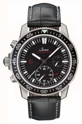 Sinn EZM 13.1 Black Embossed Cowhide Leather White Top-Stitching 613.011 EMBOSSED LEATHER