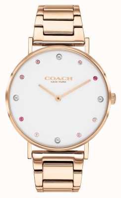 Coach Women's Perry | White Dial | Rose Gold Plated Bracelet 14503938
