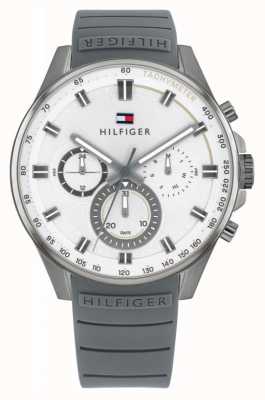 Tommy Hilfiger Men's Max | White Dial | Grey Silicone Strap 1791972