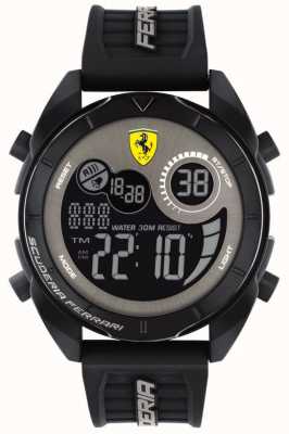 Scuderia Ferrari Mens | Forza | Digital Dail | Black Grey | Rubber Strap 0830878