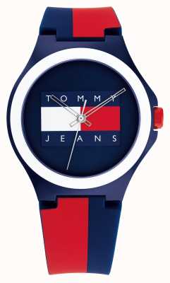 Tommy Hilfiger Berlin Blue, Red and White Silicone Strap Watch 1720025
