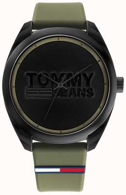 Tommy Jeans Men's San Diego | Black Dial | Green Silicone Strap 1791930