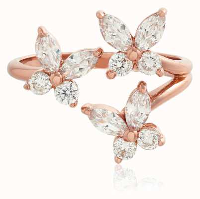 Olivia Burton Sparkle Butterfly CZ Rose Gold Ring OBJMBR11