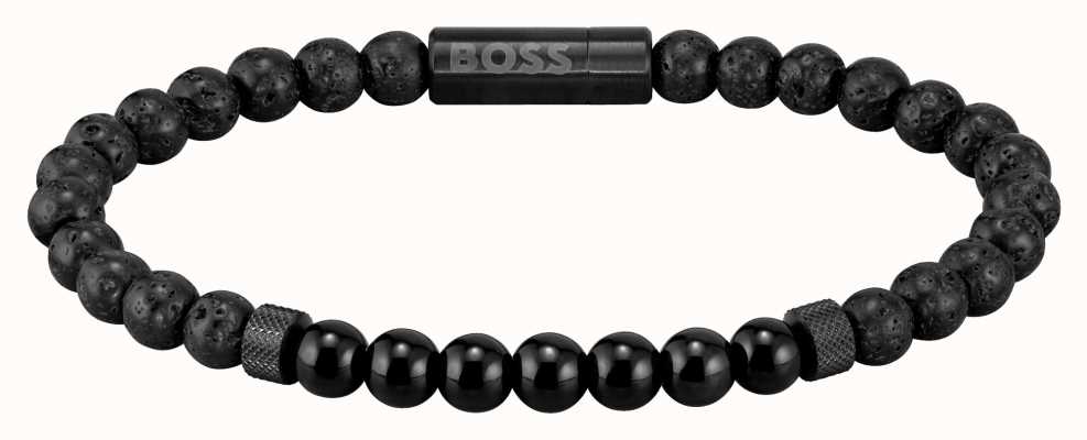 BOSS Jewellery Men's Mixed Beads Black Bracelet | 190mm 1580272