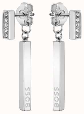 BOSS Jewellery Saya Crystal Set Stainless Steel Drop Earrings 1580282