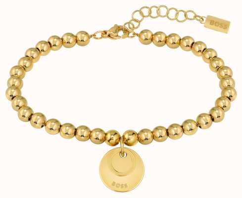 BOSS Jewellery Beads Women's Gold Toned Beaded Bracelet 1580286