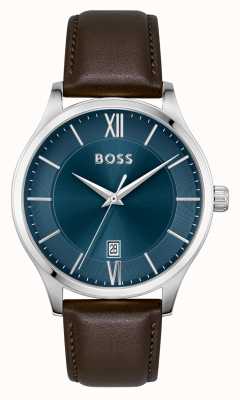 BOSS Men's Elite | Blue Dial | Brown Leather Strap 1513955