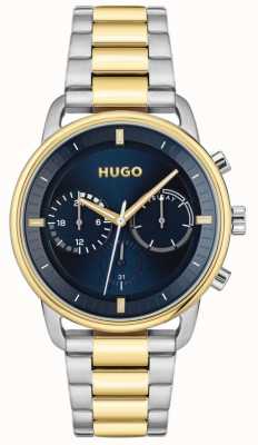 HUGO Men's #advise | Blue Dial | Two Tone Stainless Steel Bracelet 1530235