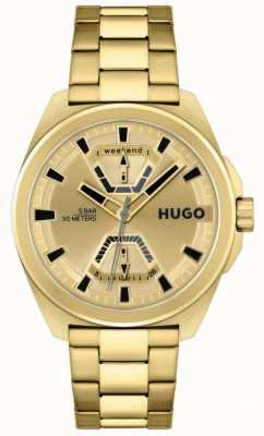 HUGO Men's #expose | Gold Dial | Gold Stainless Steel Bracelet 1530243