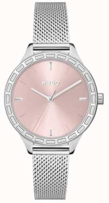 HUGO Women's #flash | Pink Dial | Steel Mesh Bracelet 1540115