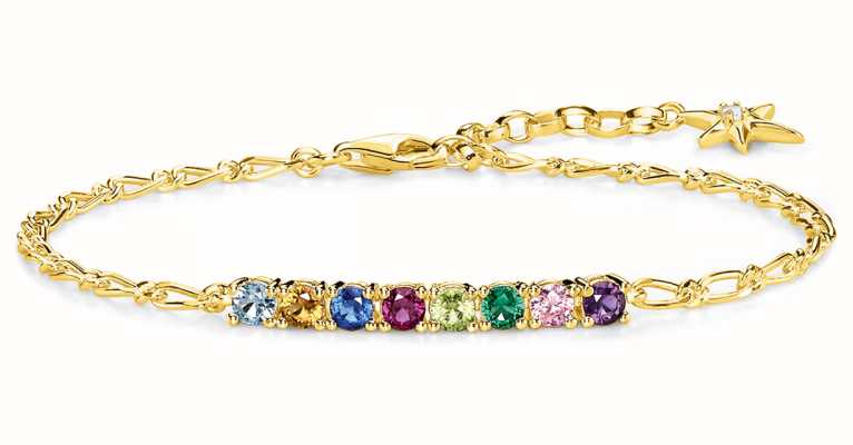 Thomas Sabo Gold Plated Rainbow Crystal Set Bracelet SCA150331