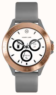 Harry Lime Grey Silicone Rose-Gold Aluminium Bezel Smartwatch HA07-2008