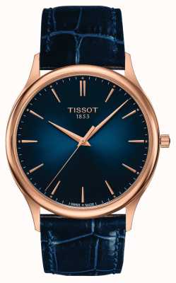 Tissot Excellence 18ct Gold Blue Leather Strap T9264107604100