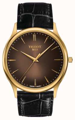Tissot Excellence 18ct Gold Brown Sunray Dial T9264101629100