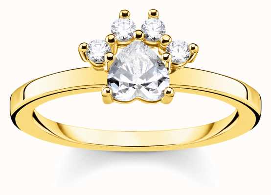 Thomas Sabo Mystic & Cats | 18ct Yellow Gold Plated Ring | Cat Paw | UK L1/2 TR2289-414-14-52