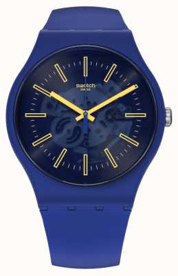 Swatch Sunbrush Sky Yellow Dial Details SO29N101