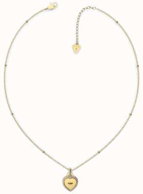 Guess Women's Fine Heart Crystal Set Gold Tone Necklace UBN01420YG