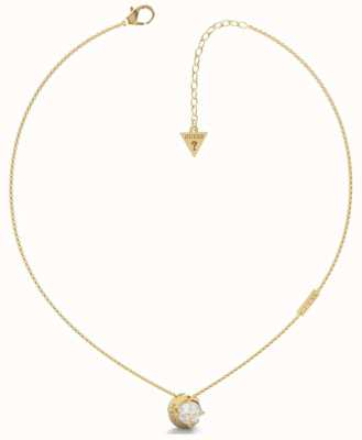 Guess Women's Moon Phases Gold Tone Crystal Set Necklace UBN01190YG
