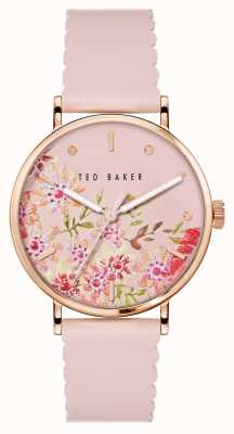 Ted Baker PHYLIPA RETRO Pink Leather Strap Floral Dial BKPPHS238
